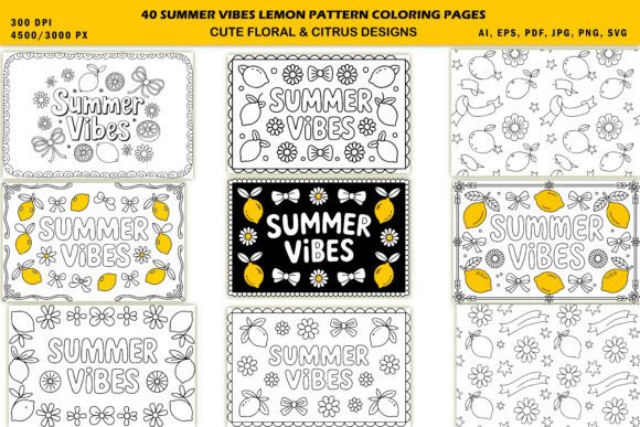 40 Lemon Pattern Coloring Pages