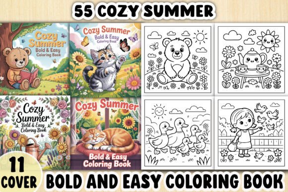 55 Cozy Summer Coloring Pages for Book: Graphics & Coloring Pages Amp