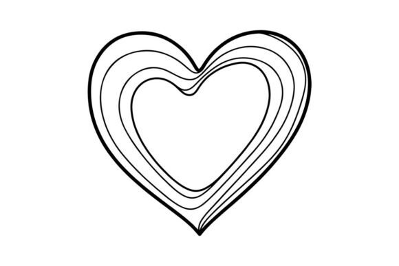 Abstract Heart Shape, Modern Design: Graphics & Coloring Pages Amp