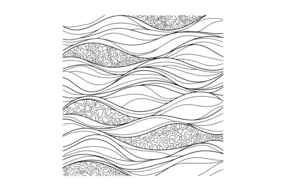 Abstract Wavy Lines Pattern: Graphics & Coloring Pages Amp