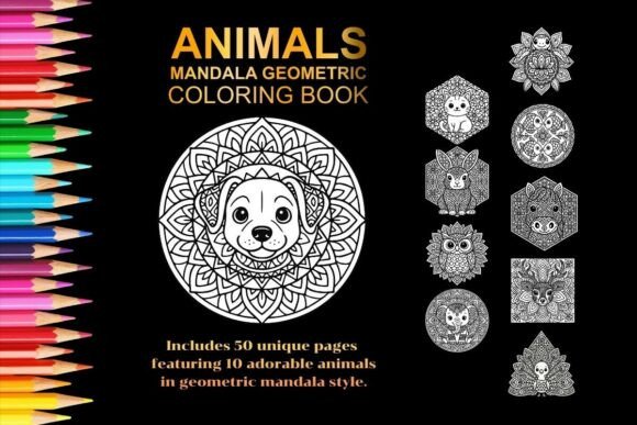 Animal Mandala Geometric Coloring Book: Graphics & Coloring Pages Amp