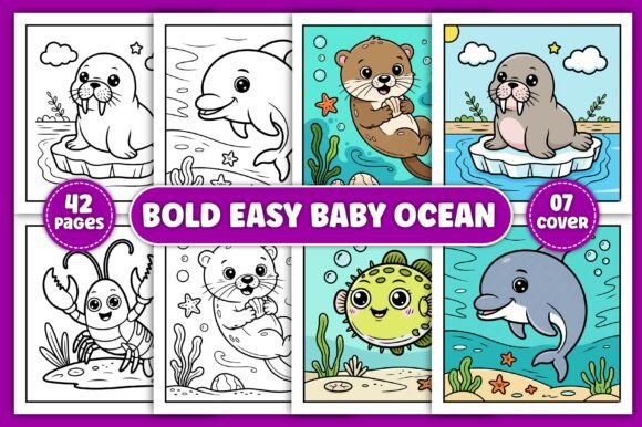 Bold and Easy Baby Ocean Coloring Book