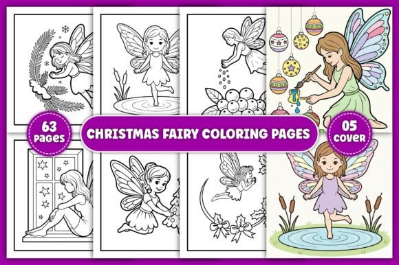 Christmas Fairy Coloring Pages: Graphics & Coloring Pages Amp