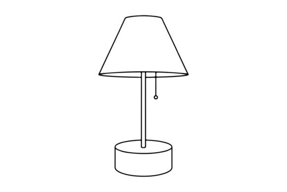 Classic Desk Lamp Outline: Graphics & Coloring Pages Amp
