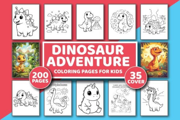 Dinosaur Adventure Coloring Book for Kid