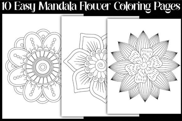 Easy Mandala Flower Coloring Pages: Graphics for Crafts
