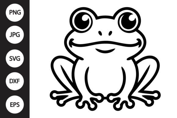 Frog Outline SVG & Coloring Page for Crafts and Graphics