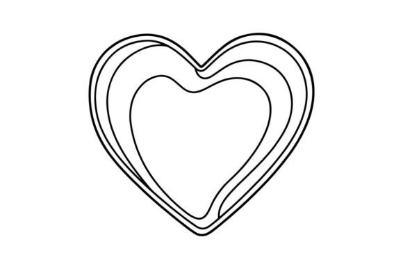 Layered Heart Shape, Love Graphic: Coloring Pages Amp & Graphics