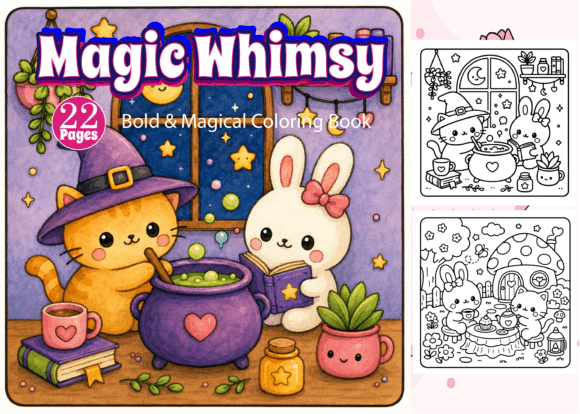 Magic Whimsy Bold Magical Coloring: Graphics & Coloring Pages Amp