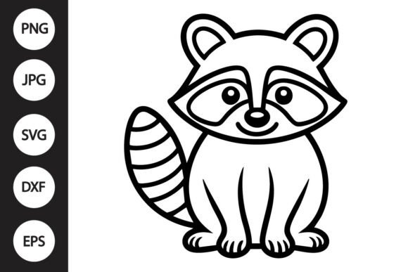 Raccoon Outline SVG: Graphics for Crafts & Digital Sellers