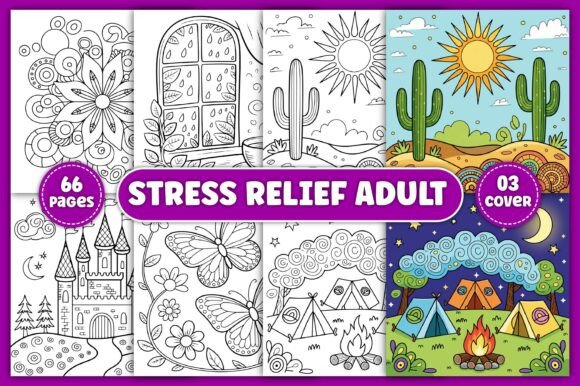 Stress Relief Adult Coloring Pages: Graphics & Coloring Pages Amp