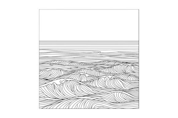Stylized Ocean Waves Art: Graphics & Coloring Pages Amp
