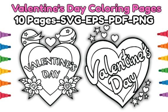 Valentine’s Day Coloring Pages Bundle